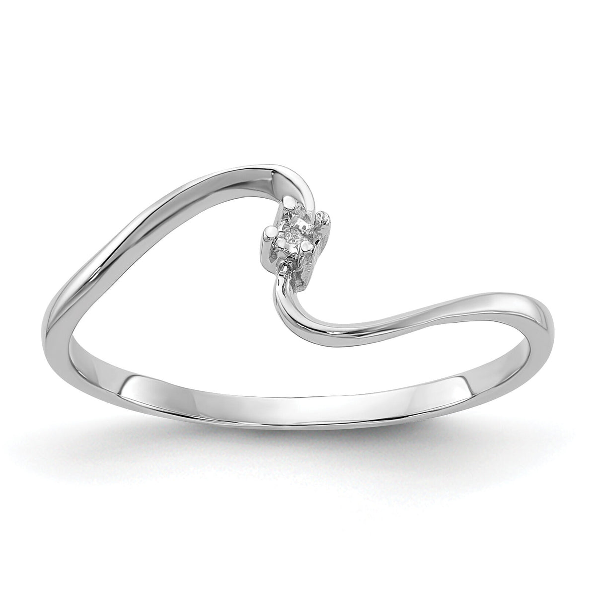 14k White Gold Polished .01ct. Diamond Ring Mounting-Y1717