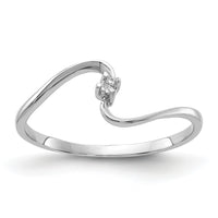 14k White Gold Polished .01ct. Diamond Ring Mounting-Y1717