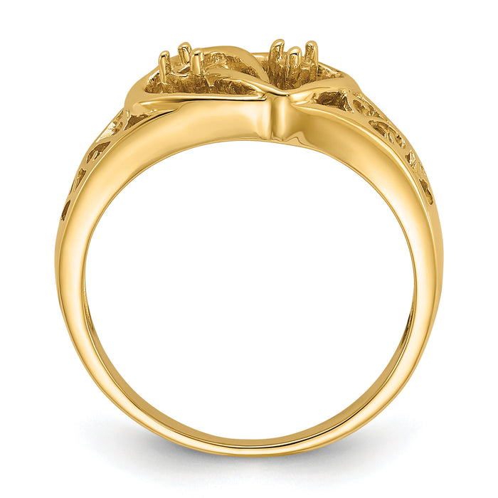 14k Polished .05ct. Diamond Heart Ring Mounting-Y1729