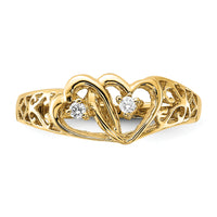 14k AA Diamond heart ring-Y1729AA