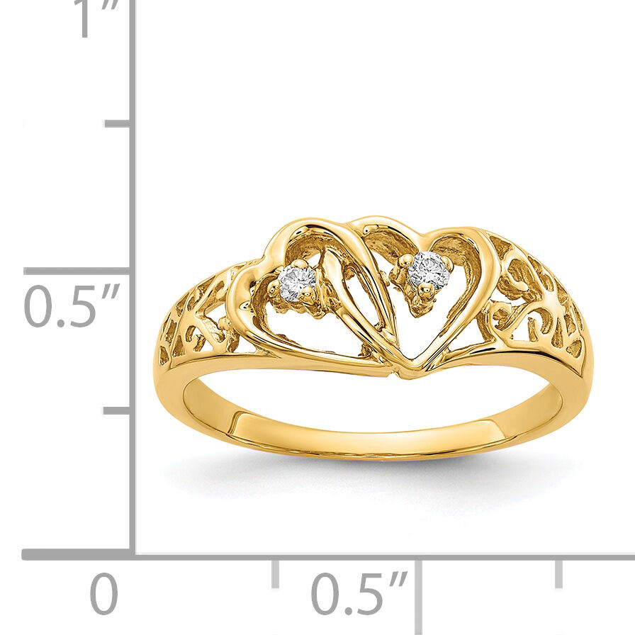 14k AA Diamond heart ring-Y1729AA
