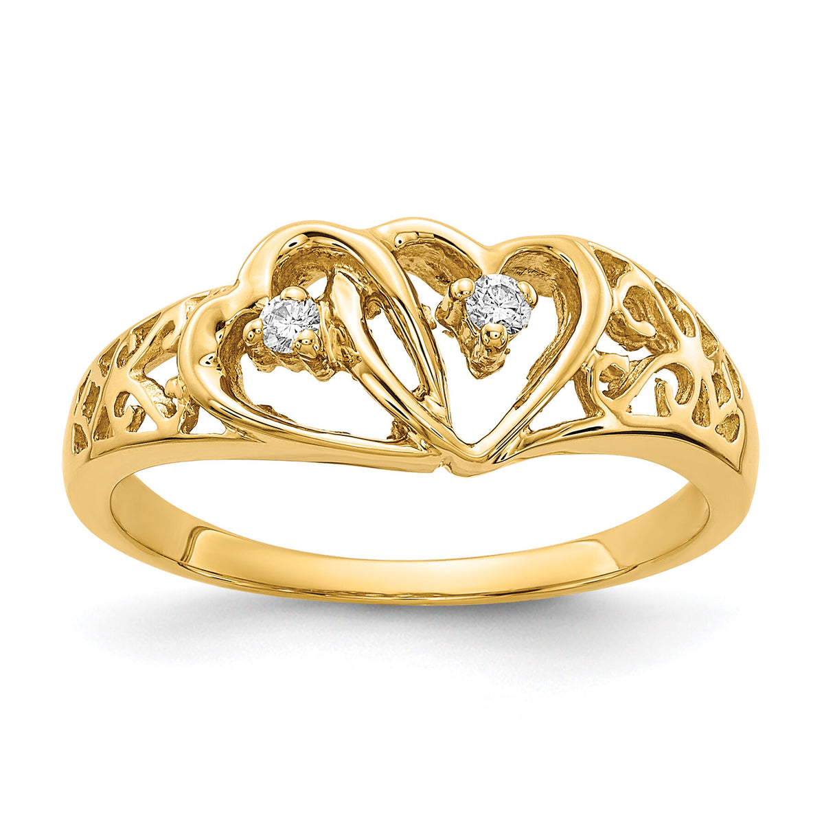 14k AA Diamond heart ring-Y1729AA