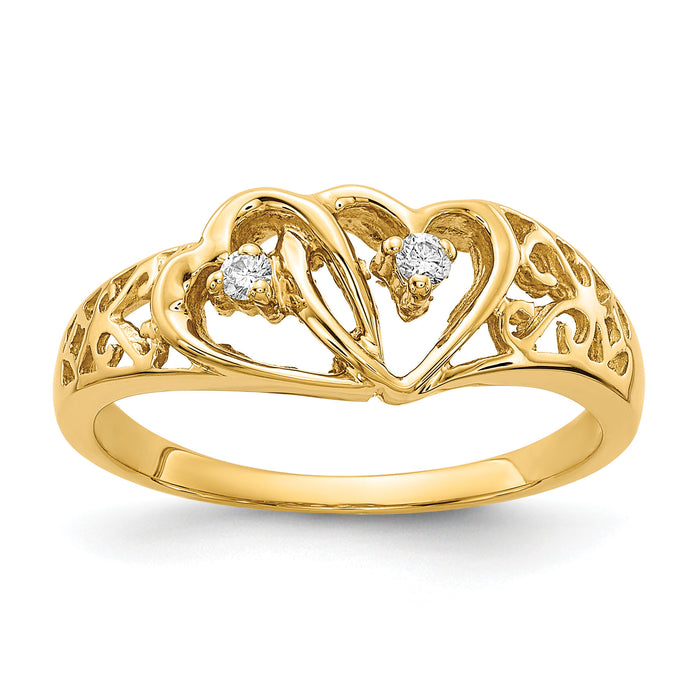 14k AA Diamond heart ring-Y1729AA
