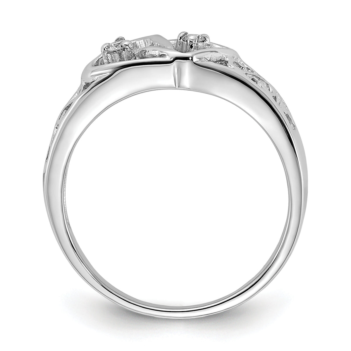 14k White Gold AA Diamond heart ring-Y1730AA