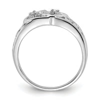 14k White Gold AA Diamond heart ring-Y1730AA