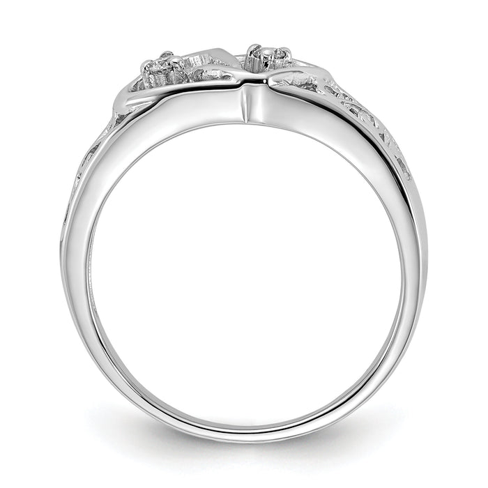 14k White Gold AA Diamond heart ring-Y1730AA