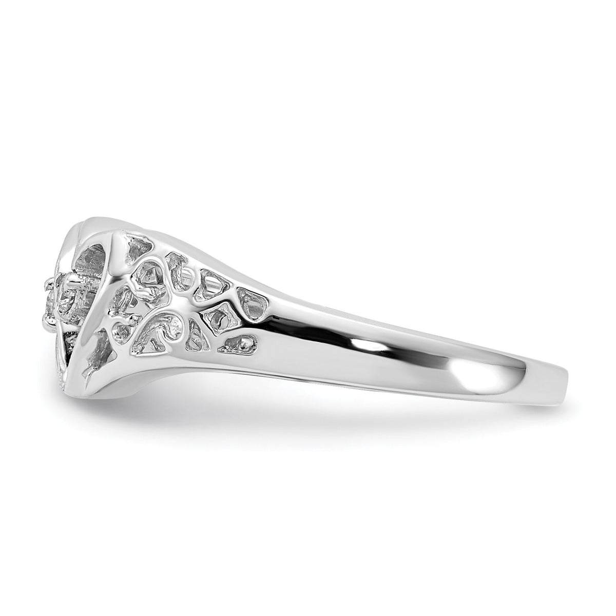 14k White Gold AA Diamond heart ring-Y1730AA