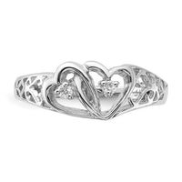 14k White Gold AA Diamond heart ring-Y1730AA