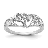 14k White Gold AA Diamond heart ring-Y1730AA