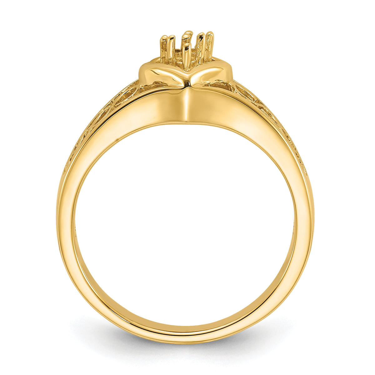14k Polished .05ct. Diamond Heart Ring Mounting-Y1732