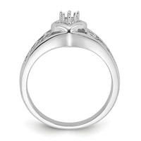 14k White Gold Polished .05ct. Diamond Heart Ring Mounting-Y1733