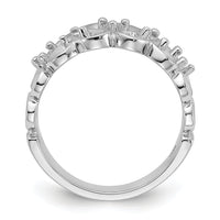 14k White Gold Polished .30ct. Diamond Heart Ring Mounting-Y1736