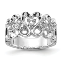 14k White Gold Polished .30ct. Diamond Heart Ring Mounting-Y1736