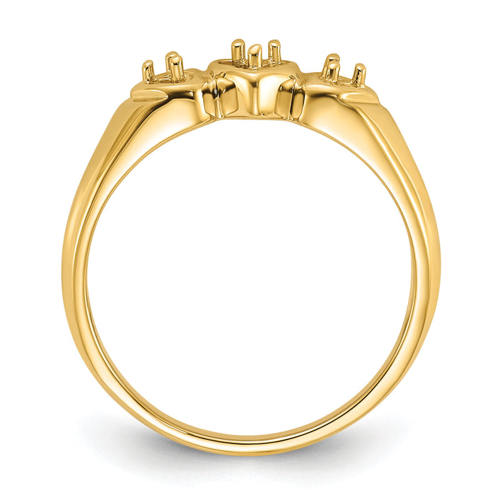 14k Polished .05ct. Diamond Heart Ring Mounting-Y1738