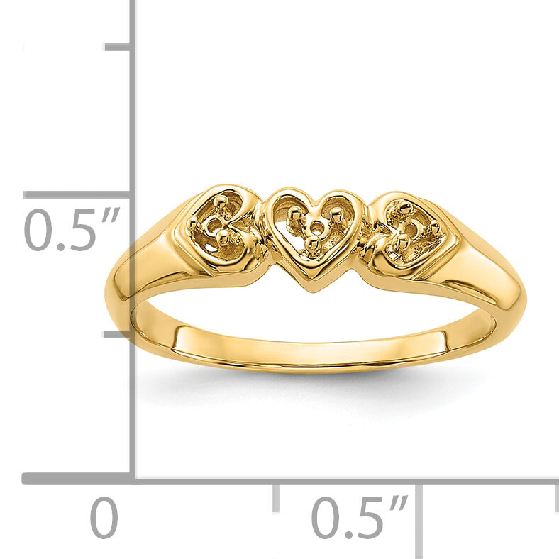 14k Polished .05ct. Diamond Heart Ring Mounting-Y1738