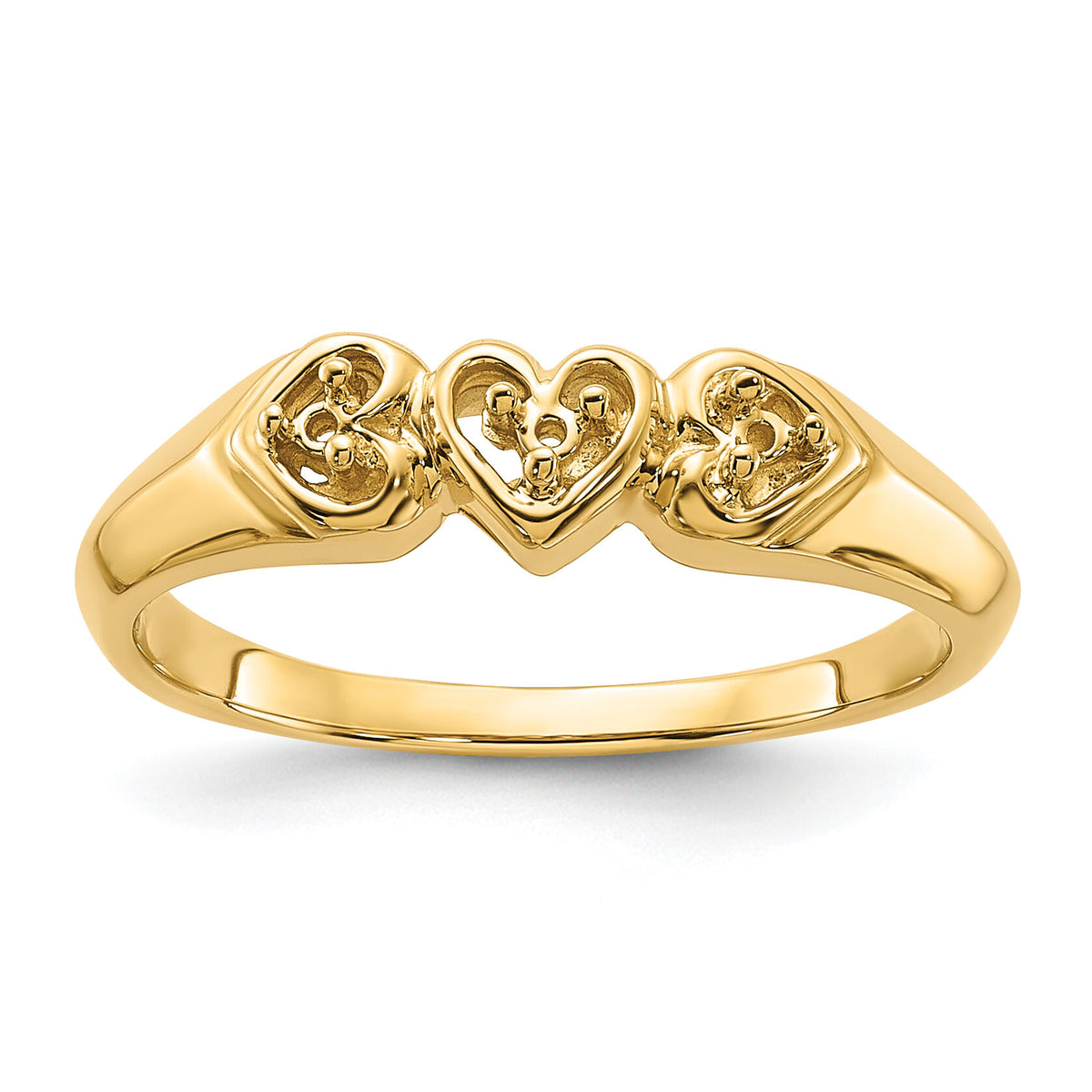 14k Polished .05ct. Diamond Heart Ring Mounting-Y1738