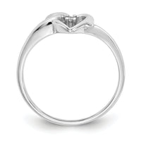 14k White Gold Polished AA Diamond heart ring-Y1766AA