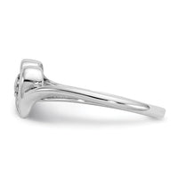 14k White Gold Polished AA Diamond heart ring-Y1766AA