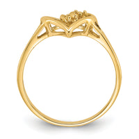 14k Polished .03ct. Diamond Heart Ring Mounting-Y1774