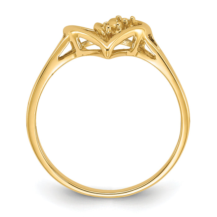 14k Polished .03ct. Diamond Heart Ring Mounting-Y1774
