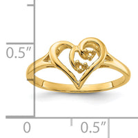 14k Polished .03ct. Diamond Heart Ring Mounting-Y1774