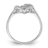 14k White Gold Polished Heart Ring Mounting-Y1775