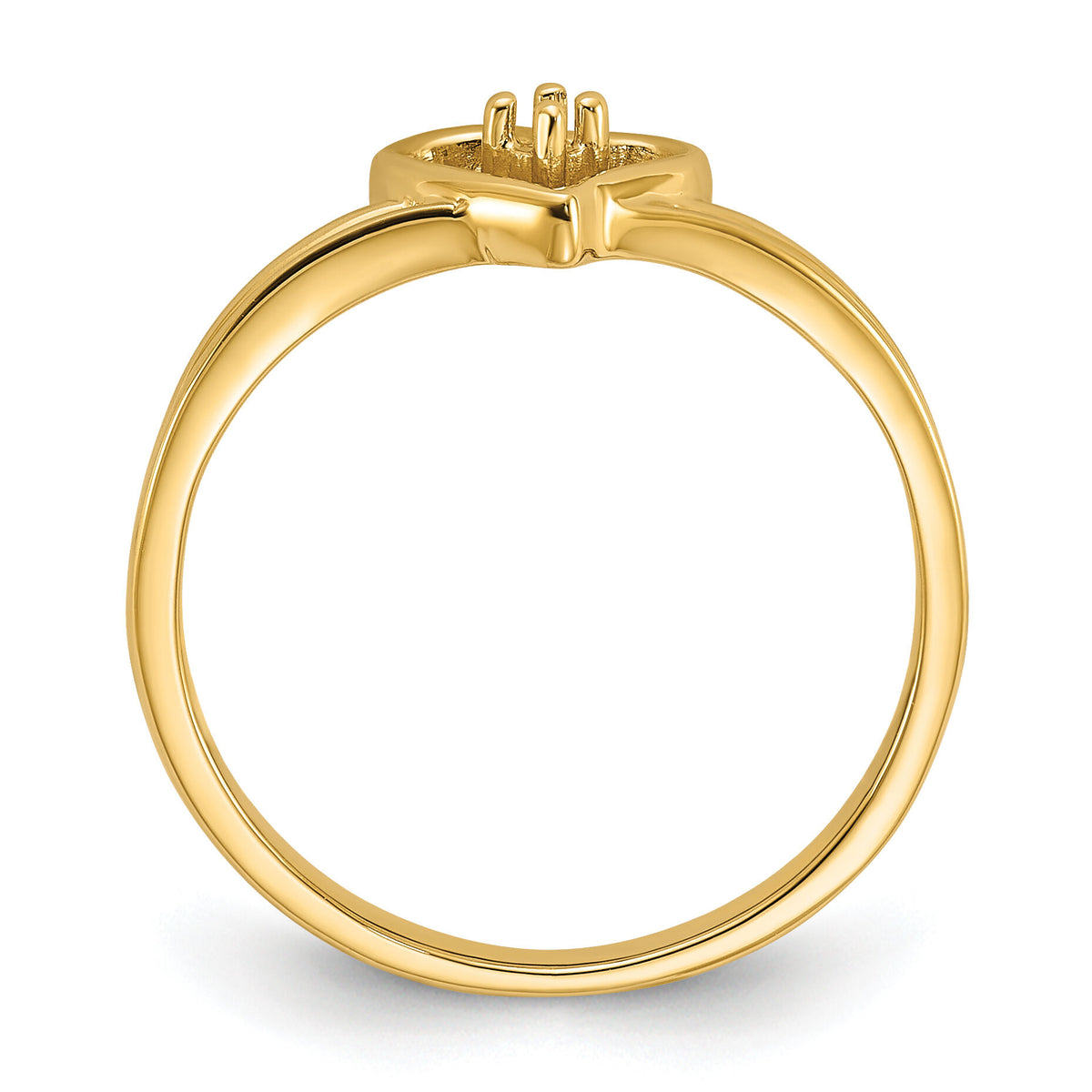 14k Polished .03ct. Diamond Heart Ring Mounting-Y1780