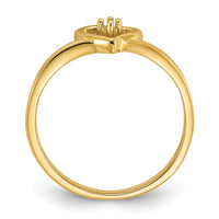 14k Polished .03ct. Diamond Heart Ring Mounting-Y1780