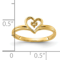 14k Polished .03ct. Diamond Heart Ring Mounting-Y1780