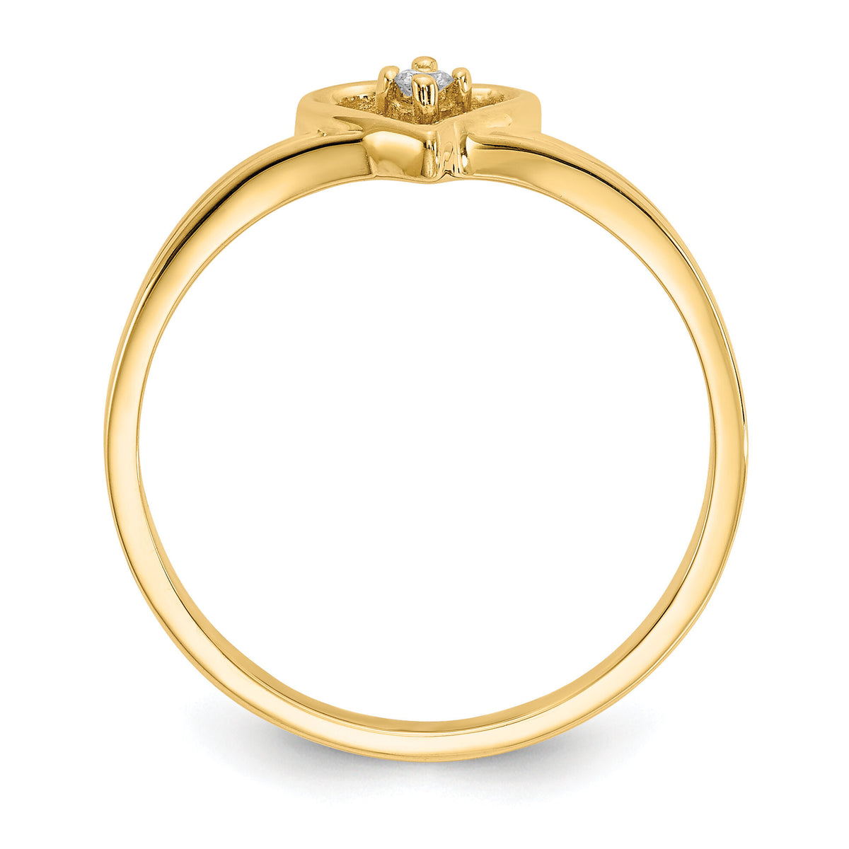 14k Polished AA Diamond heart ring-Y1780AA