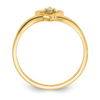 14k Polished AA Diamond heart ring-Y1780AA