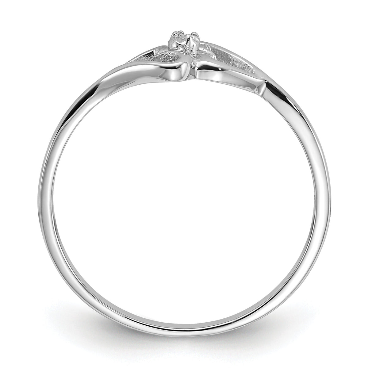 14k White Gold Polished Heart Ring Mounting-Y1787
