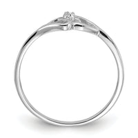 14k White Gold Polished Heart Ring Mounting-Y1787