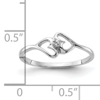 14k White Gold Polished Heart Ring Mounting-Y1787