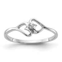 14k White Gold Polished Heart Ring Mounting-Y1787