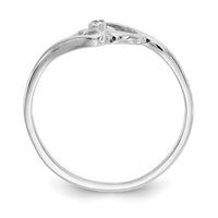 14k White Gold Polished AA Diamond Heart Ring-Y1787AA