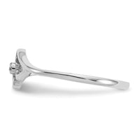14k White Gold Polished AA Diamond Heart Ring-Y1787AA
