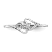 14k White Gold Polished AA Diamond Heart Ring-Y1787AA