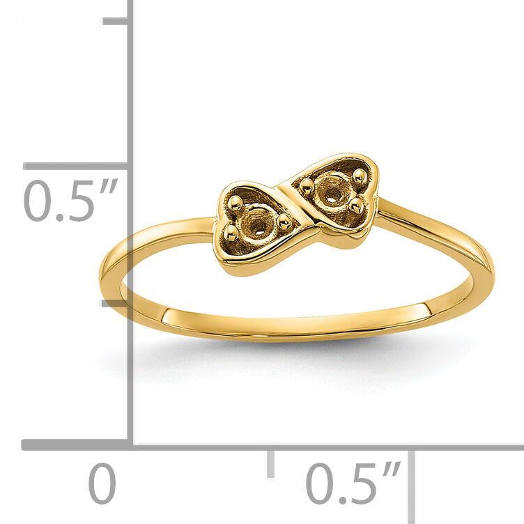 14k Polished .05ct. Diamond Heart Ring Mounting-Y1792