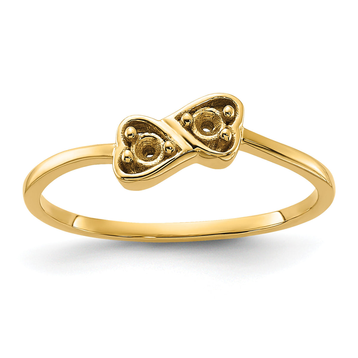 14k Polished .05ct. Diamond Heart Ring Mounting-Y1792