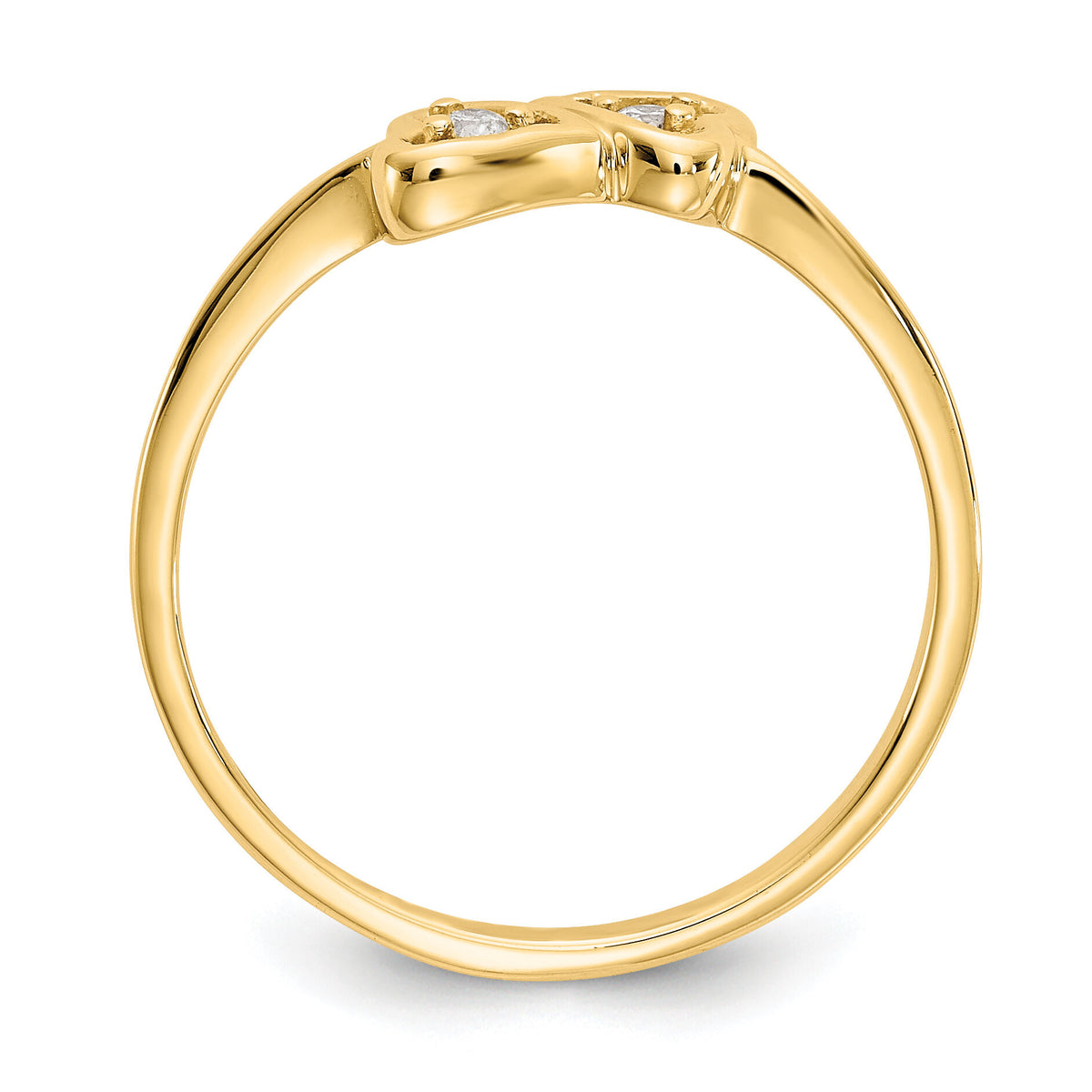 14k Polished AA Diamond heart ring-Y1792AA