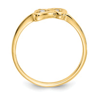 14k Polished AA Diamond heart ring-Y1792AA