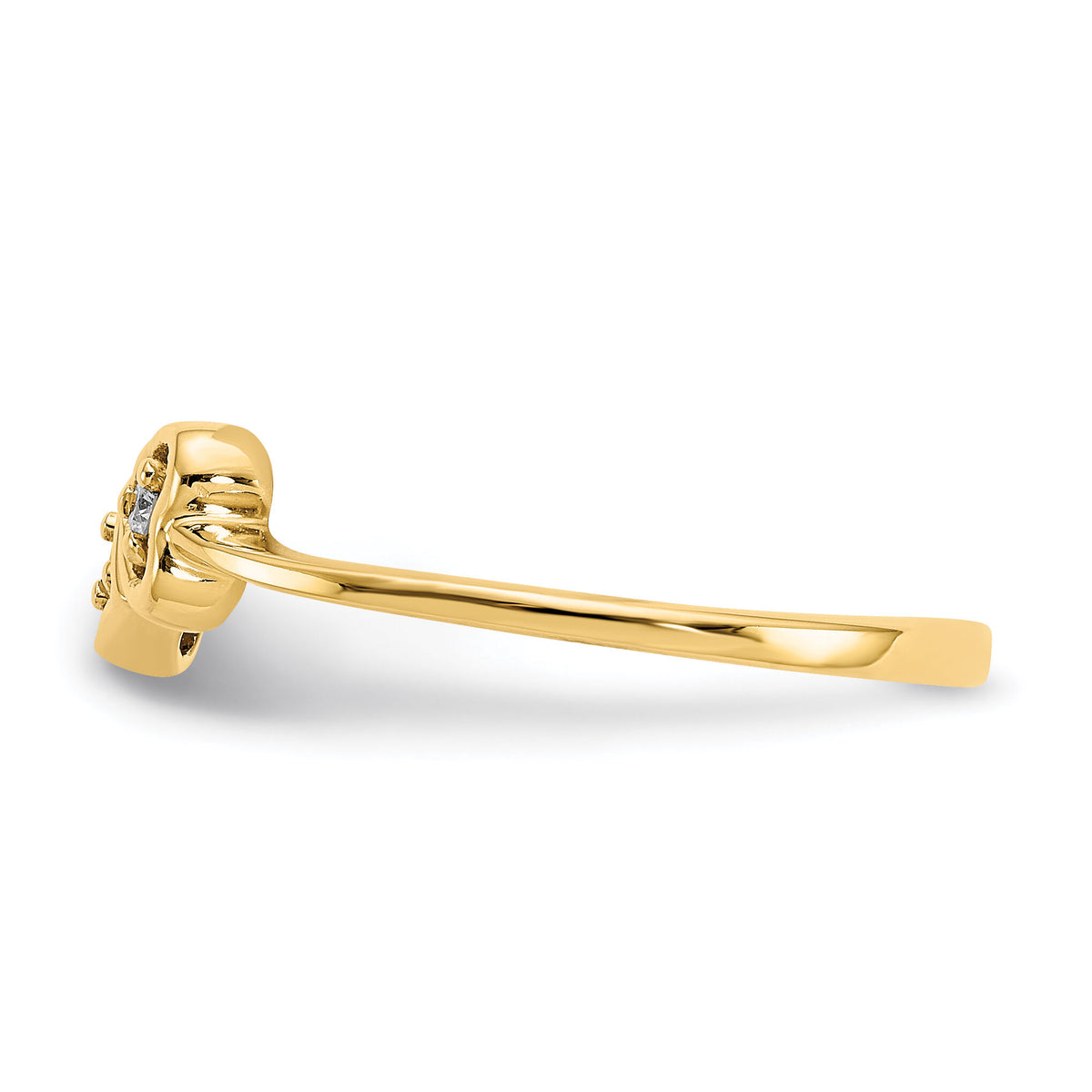 14k Polished AA Diamond heart ring-Y1792AA