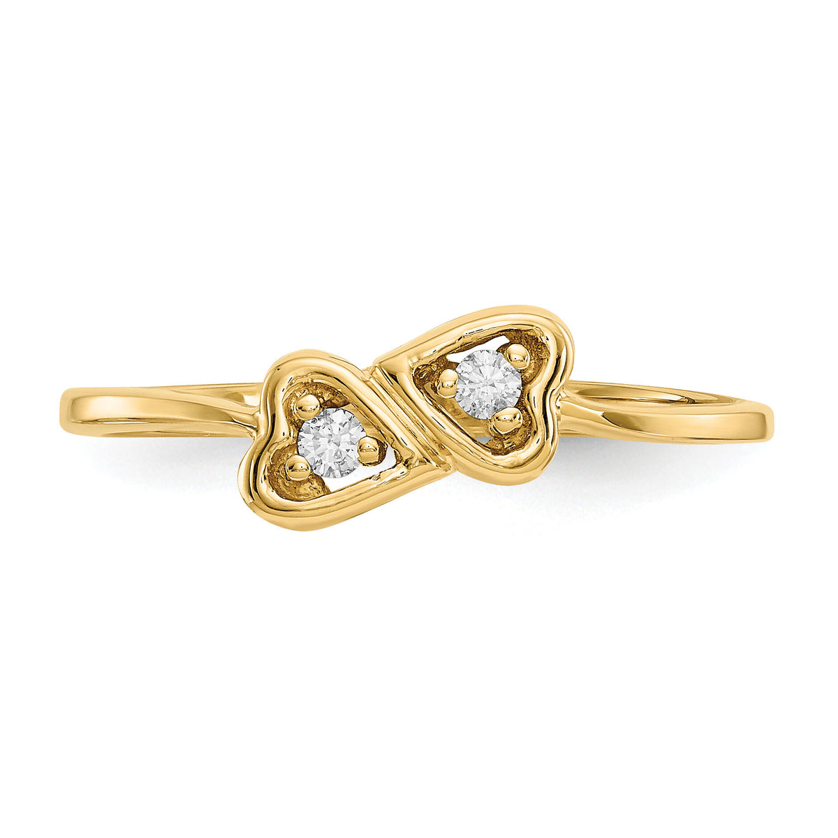14k Polished AA Diamond heart ring-Y1792AA