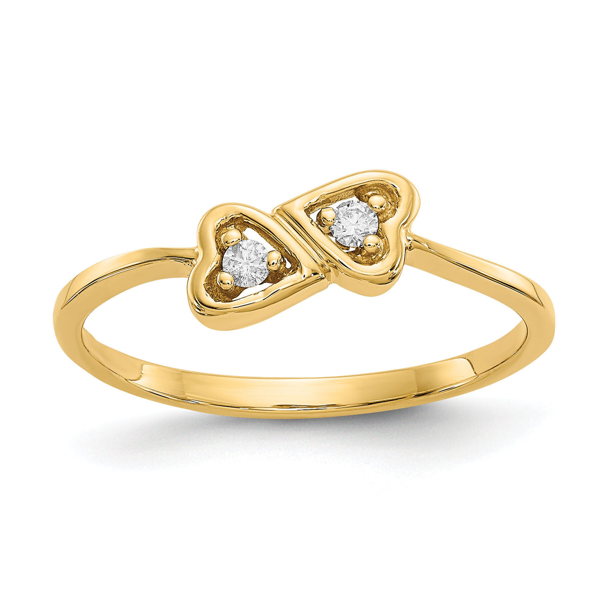 14k Polished AA Diamond heart ring-Y1792AA