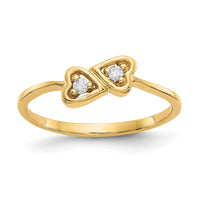 14k Polished AA Diamond heart ring-Y1792AA