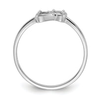 14k White Gold Polished Heart Ring Mounting-Y1793