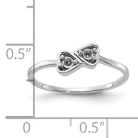 14k White Gold Polished Heart Ring Mounting-Y1793