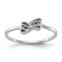 14k White Gold Polished Heart Ring Mounting-Y1793