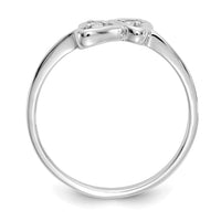 14k White Gold Polished AA Diamond Heart Ring-Y1793AA